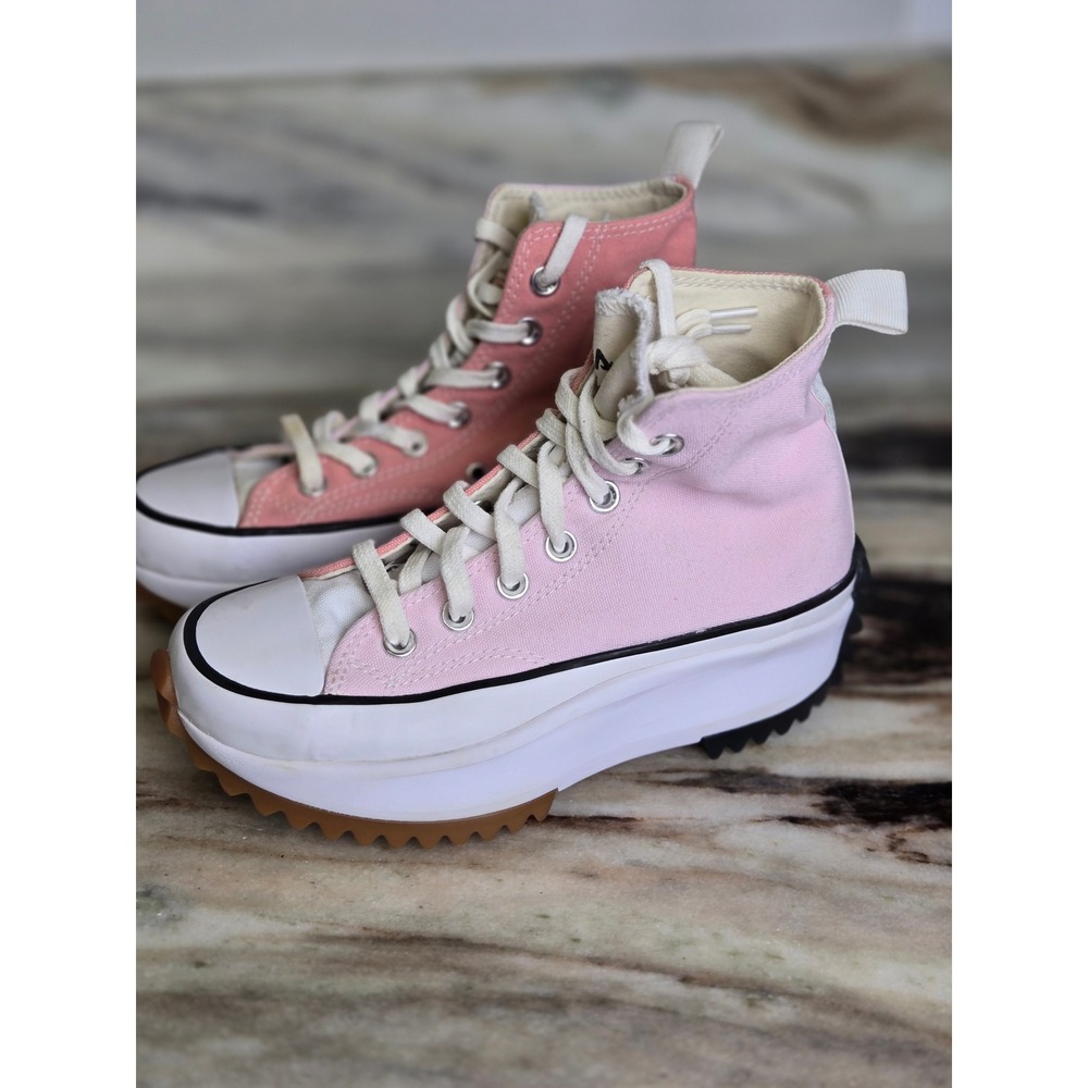 Converse Run Star Hike High Top Pink White Colorblock Platform Sneakers Lugged - Picture 2 of 13